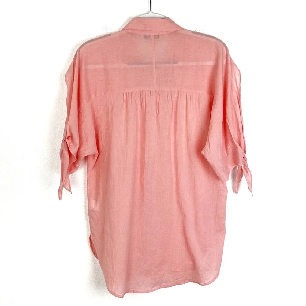 William Rast Blouse Top Large Peach Pink NWT Casual Tunic Spring Summer